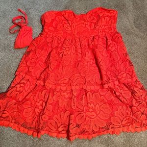 Maeve by Anthropologie  Lace Red Top with tag